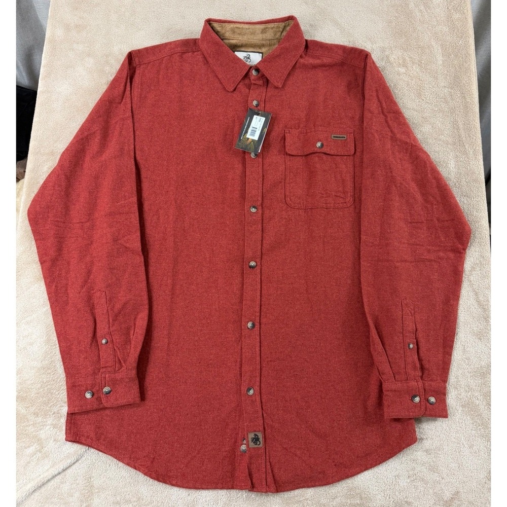 Legendary Whitetails Buck Camp Flannel Shirt Mens Large Tall Red LS Outdoors NEW